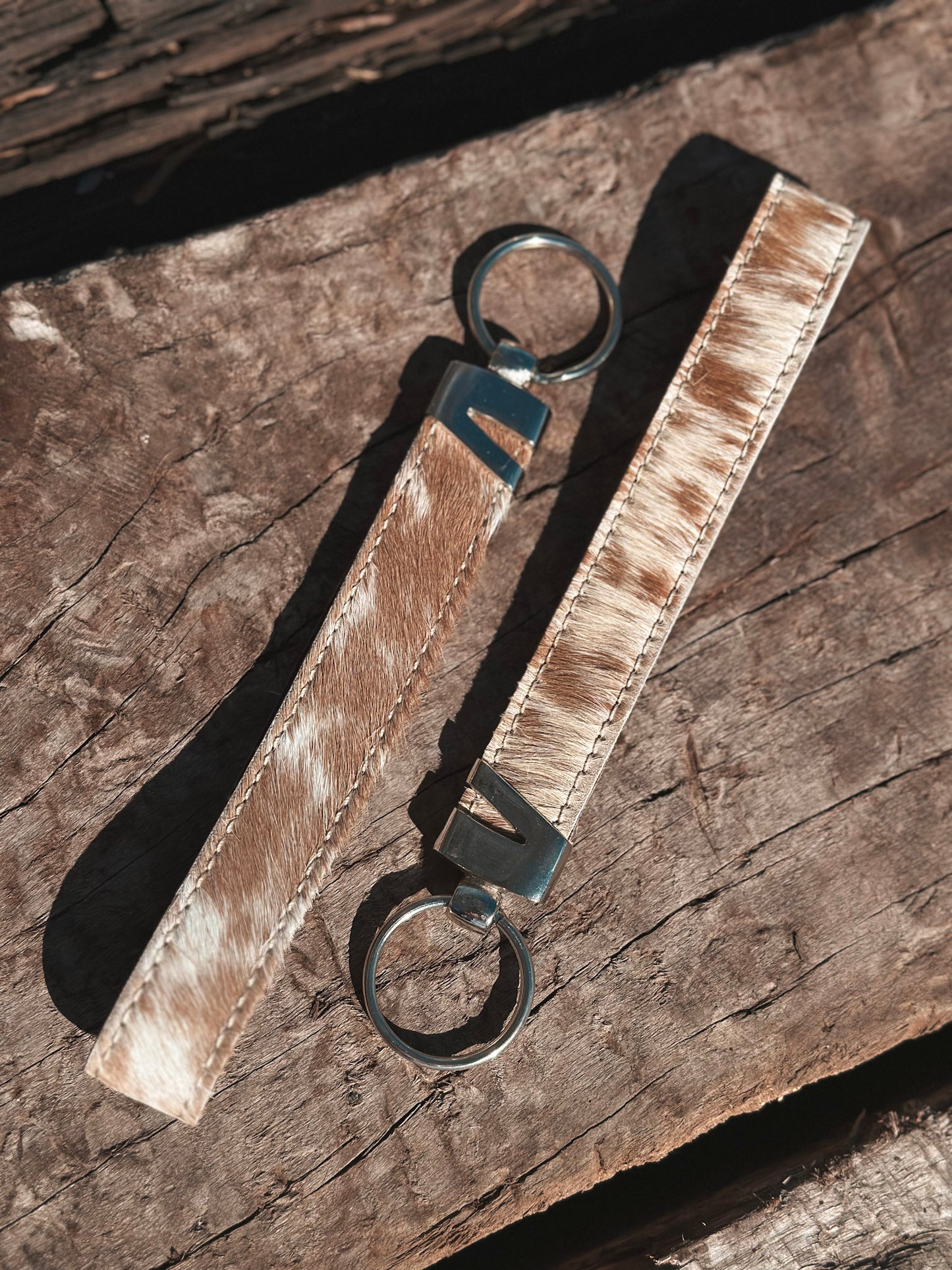 Cowhide Wristlet Keychain
