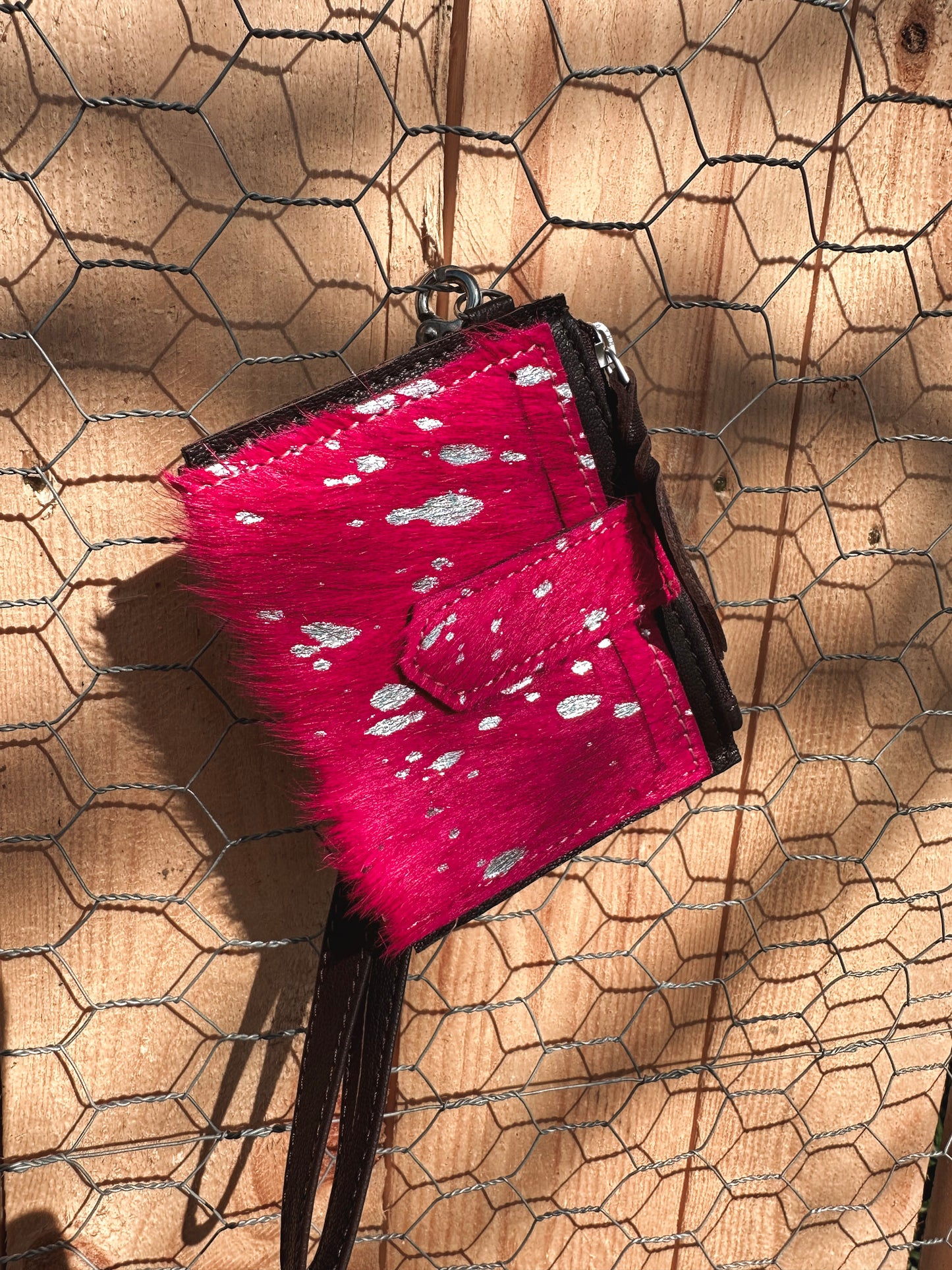 Cowhide Wristlet Wallet