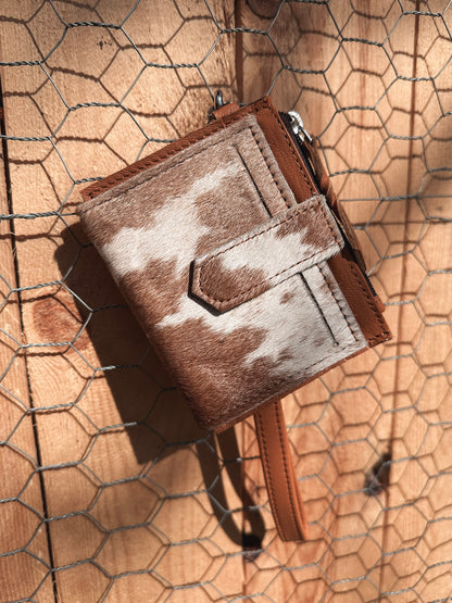 Cowhide Wristlet Wallet