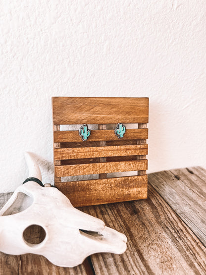 Cactus Stone Stud Earrings