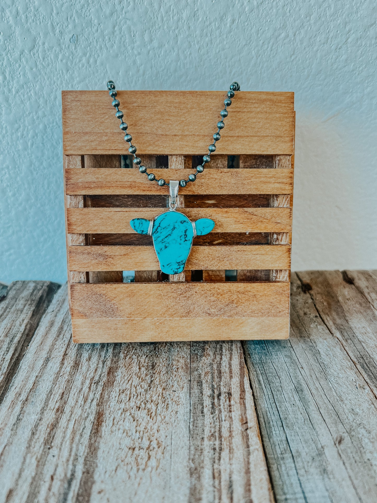 Wired Cow Pendant Necklace