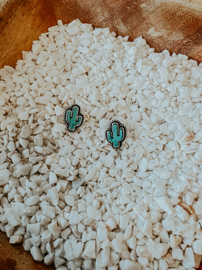 Cactus Stone Stud Earrings