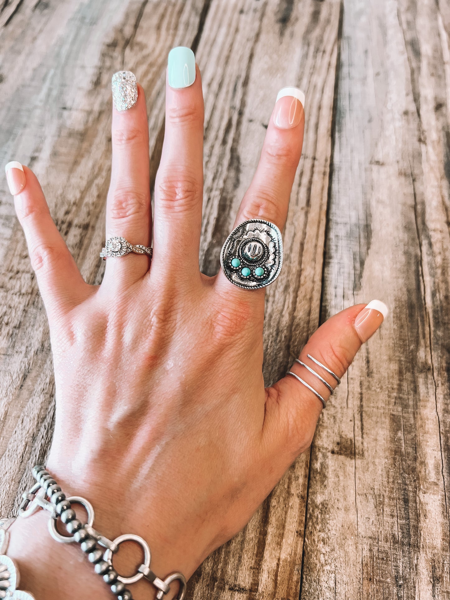 Cowgirl Hat Turquoise Ring