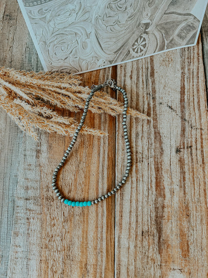 Navajo Turquoise Pearl Choker Necklace