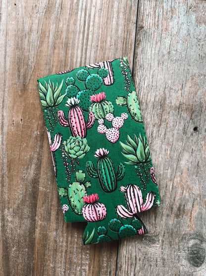 Pink Cactus Slim Can Koozie