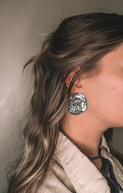 Cowgirl Hat Turquoise Earrings